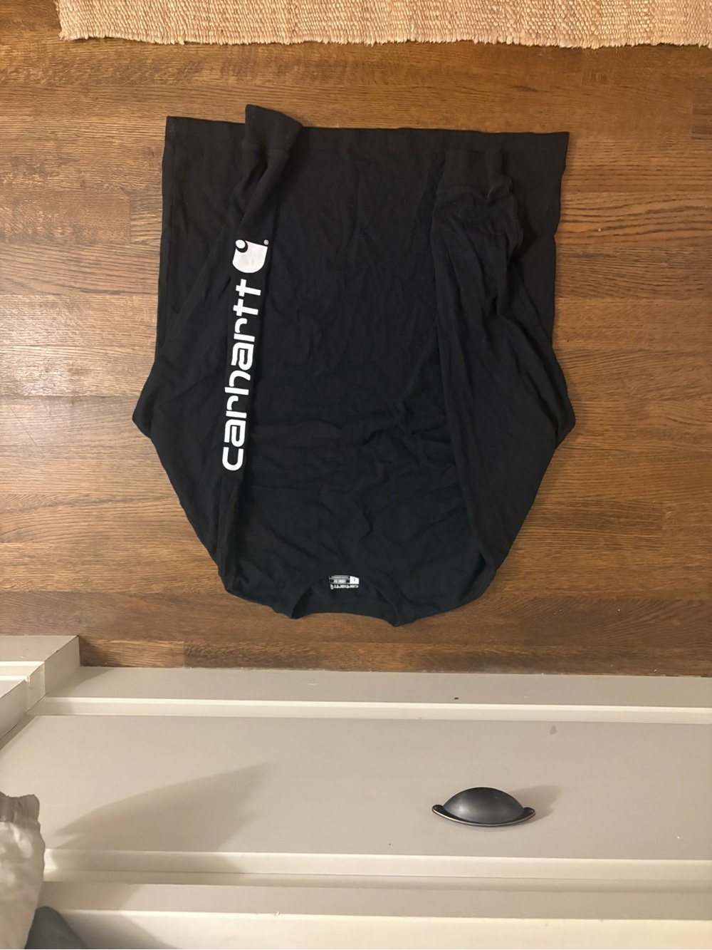 Carhartt Black Long Sleeve Tee with White Vertical Logo